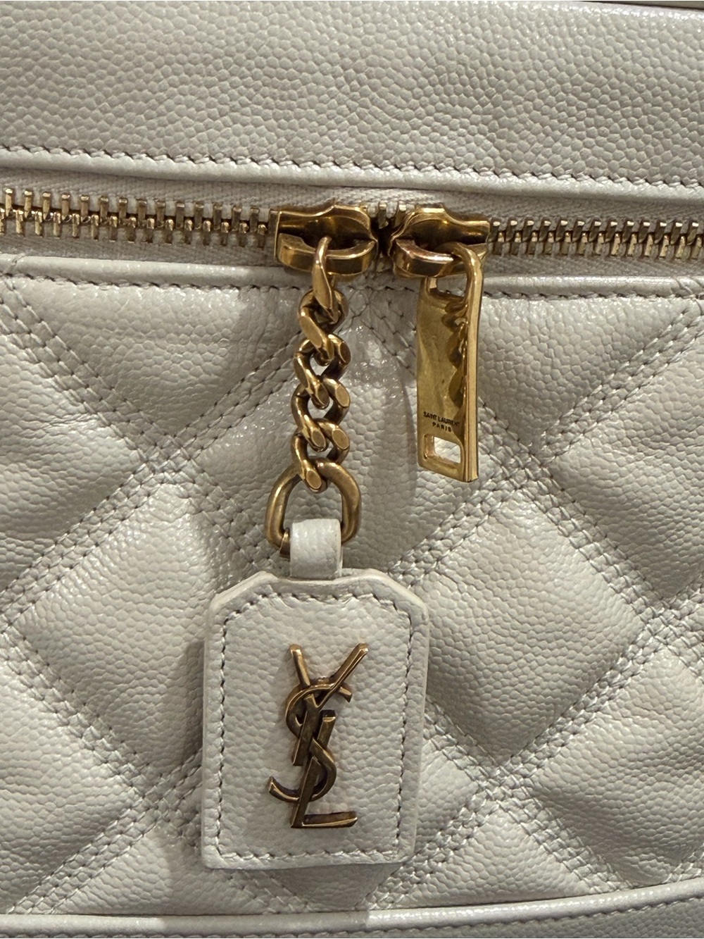 Saint Laurent Cream Quilted Crossbody Camera Bag with Gold Hardware - Picture 3 of 10